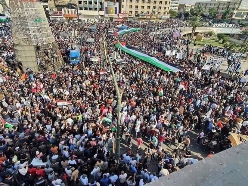 مليونية بغداد إحتجاجاً على عدوانية "إسرائيل".. وتبقى القدس تجمعنا