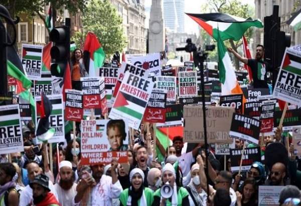 تظاهرات حمایت از فلسطین در لندن برگزار شد