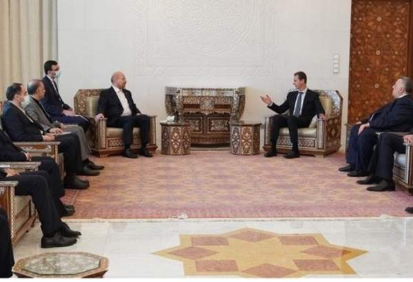 شام کے صدر کی اسلامی جمہوریہ ایران کے اسپیکر سے دمشق میں ملاقات