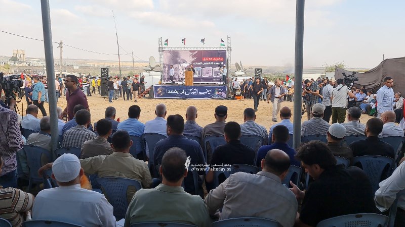 الفصائل الفلسطينية تحيي الذكرى ال ٥٢ لحريق الاقصى بمظاهرة جماهيرية شرق  غزة  