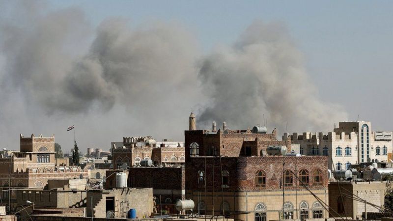 استان مأرب در مرکز یمن مورد حمله جنگنده‌های ائتلاف سعودی قرار گرفت