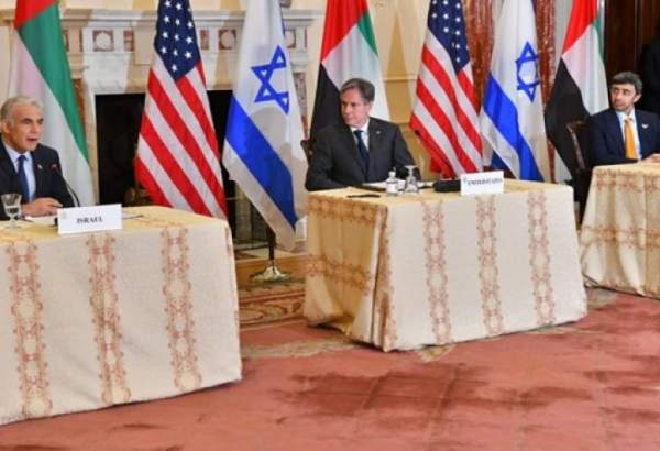 نشست مشترک وزیران خارجه آمریکا، امارات و رژیم صهیونیستی در واشنگتن