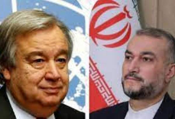 ایران کے وزیر خارجہ کی اقوام متحدہ کے سیکریٹری جنرل سے ٹیلیفون پر گفتگو