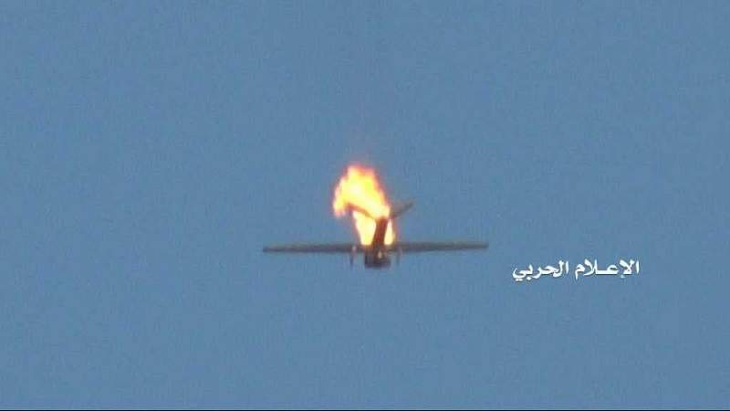 اليمن: إسقاط طائرة تجسسية مقاتلة نوع CH4 تابعة للعدوان في أجواء شبوة