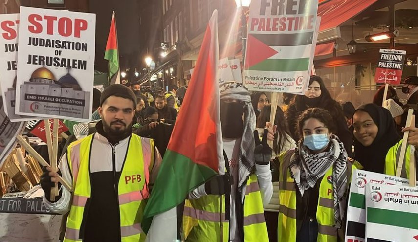 تظاهرات حاشدة في لندن تضامنًا مع اهالي حي الشيخ جراح فی القدس