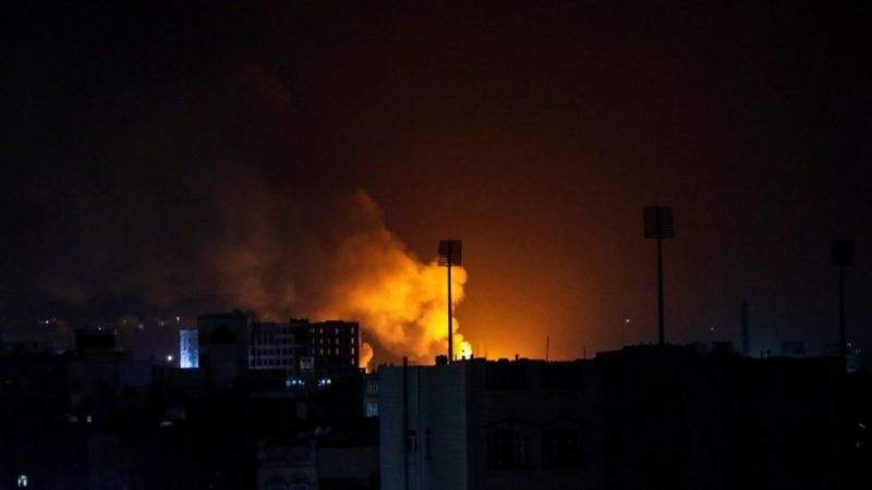 طيران العدوان يقصف العاصمة صنعاء 10 مرات فجر الاثنين