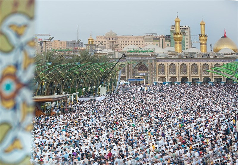 اقامه نماز عید فطر در بین الحرمین کربلای معلی  
