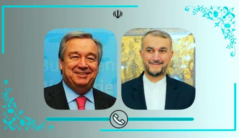 مباحثات هاتفية بين عبد اللهيان و غوتيريش حول قرار مجلس المحافظين المعادي لإيران