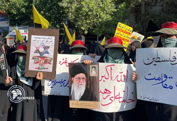 عزادارانِ حسینی کا اسرائیلی جرائم اور جارحیت کے خلاف تہران میں مظاہرہ