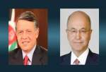 گفتگوی تلفنی شاه اردن با رئیس جمهور و نخست وزیر عراق