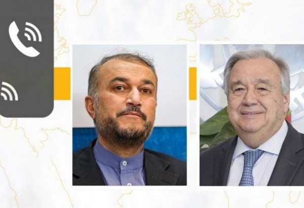  اقوام متحدہ کے سیکرٹری جنرل اور ایران کے وزیر خارجہ کے درمیان فونی رابطہ