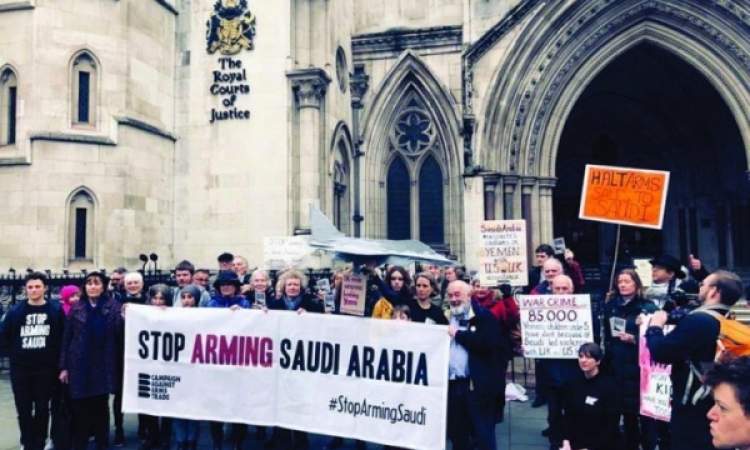 احتجاجات في 12 مدينة بريطانية على مشارکة بريطانيا في الحرب على اليمن