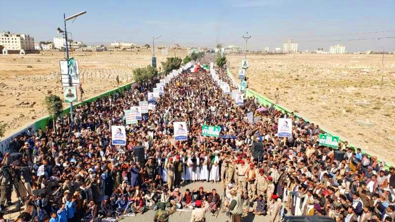 مسيرة حاشدة في صعدة وفاء للشهيد الصماد وتضامنا مع الشعب الفلسطيني