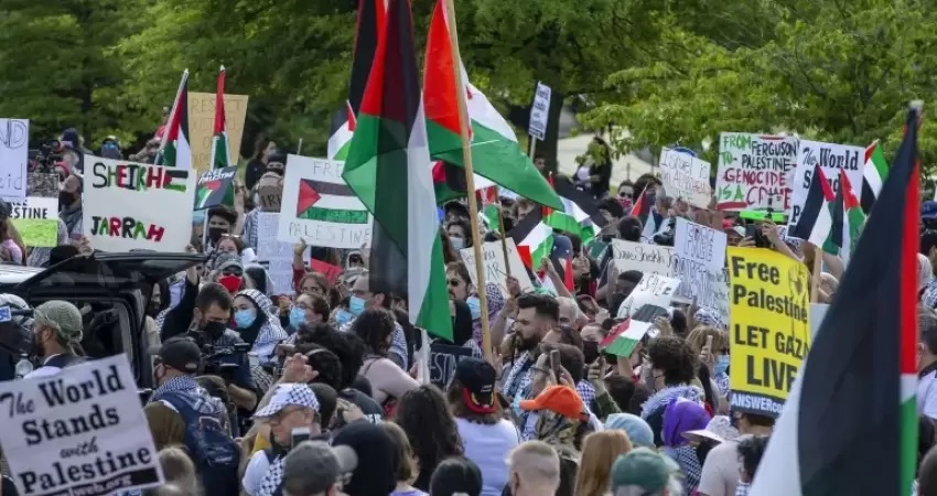 تظاهرات شهروندان آمریکایی در حمایت از فلسطین