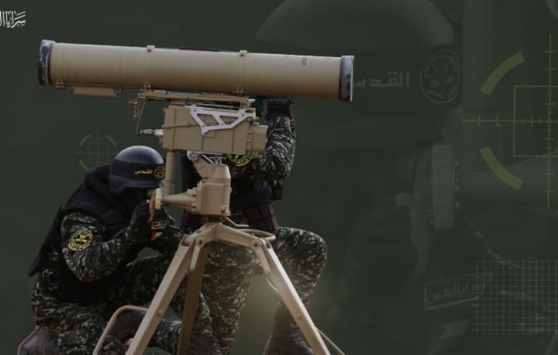 سرايا القدس تستهدف تجمع للجنود الصهاينة بصاروخ موجه في موقع الإرسال على حدود غزة