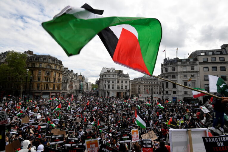 تظاهرة حاشدة في لندن تضامنا مع فلسطين وتنديدا بدعم بريطانيا للصهاينة