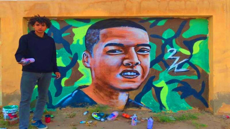 جدارية للشهيد المصري محمد صلاح في بلطيم كفر الشيخ بمصر