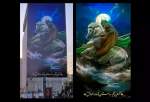 رونمایی از نقاشی حسن روح‌الامین از حضرت عباس(ع) روی دیوارنگاره میدان جهاد