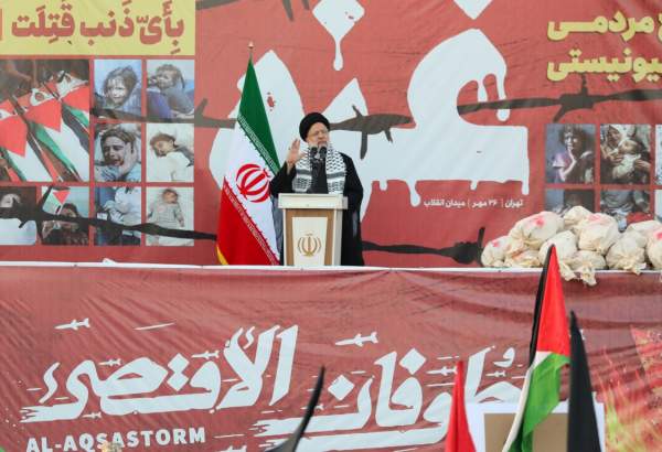 Le discours du président iranien devant le grand rassembelement des Iranien pour soutenir les Palestiniens de Gaza  
