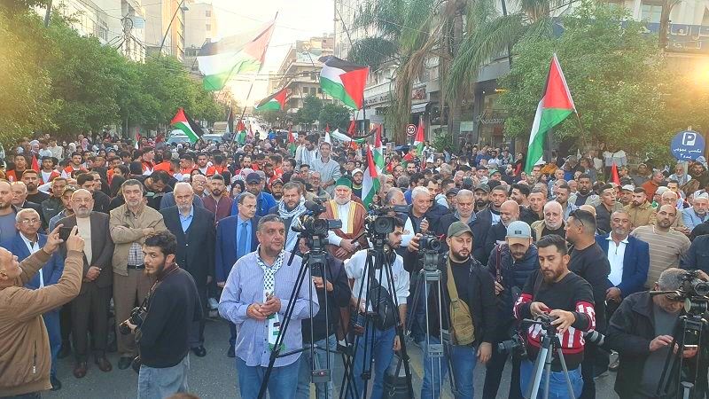 مسيرة جماهيرية حاشدة في صيدا دعمًا لفلسطين