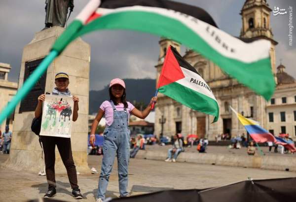 تظاهرات حمایت از غزه در کلمبیا  