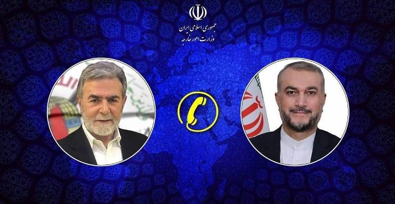 مباحثات هاتفية بين وزير الخارجية الإيراني والأمين العام لحركة الجهاد الإسلامي