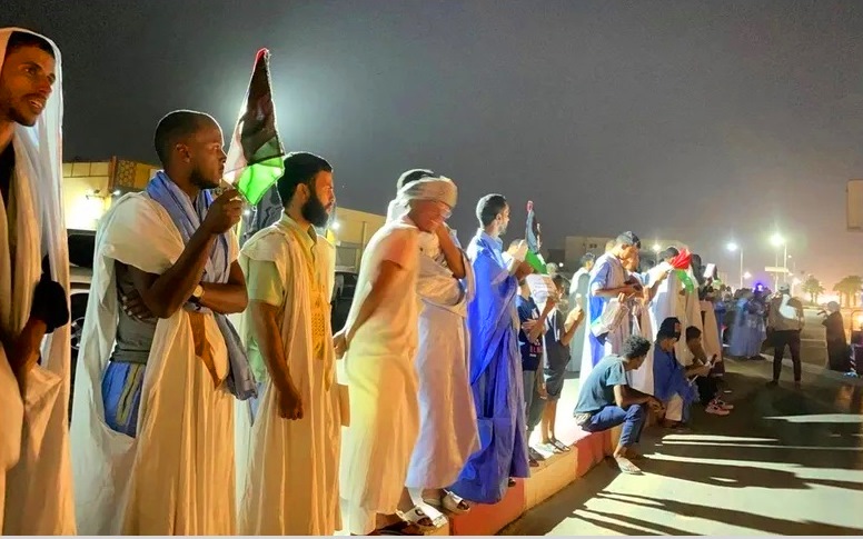 مظاهرات ليلية أمام السفارة الأمريكية في نواكشوط تضامنا مع غزة‎