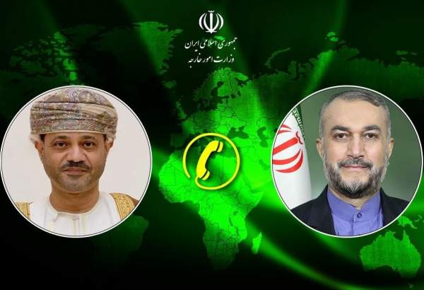 ایران اور عمان کے وزرائے خارجہ کے درمیان ٹیلی فون رابطہ