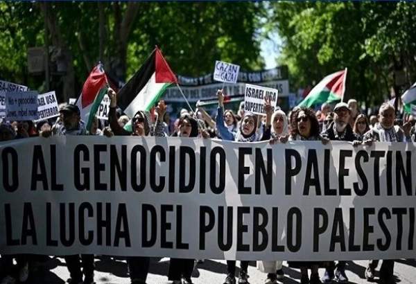 تظاهرات گسترده در حمایت از فلسطین در اسپانیا