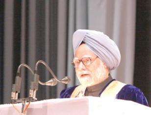 Prime Minister of India Dr Manmohan Singh Friday speaking on a accasion in its administered Kashmir