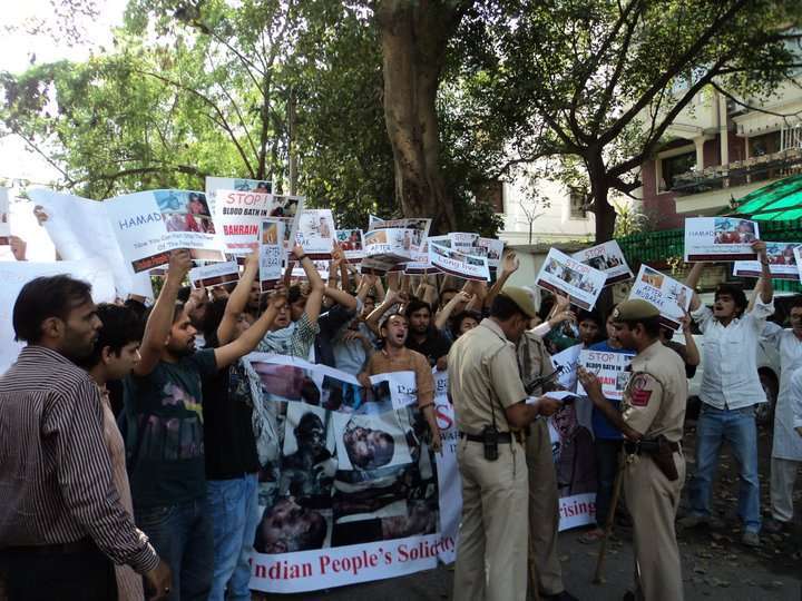Anti-US rally held in front of Saudi embassy in New Delhi