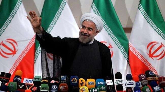 Iranian President-elect Hassan Rohani during a press conference in Tehran on June 17, 2013