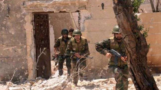 Syrian Army soldiers in Aleppo (file photo)
