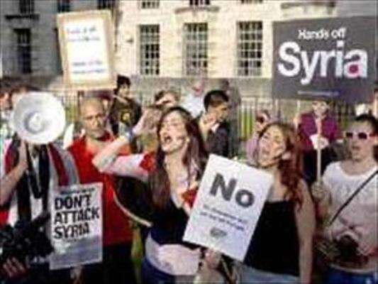 شام پر حملے کے خلاف امریکہ میں مظاہرے
