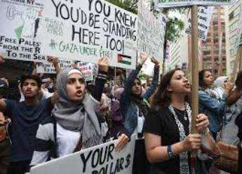تظاهرات مردم آمریکا در حمایت از مردم فلسطین