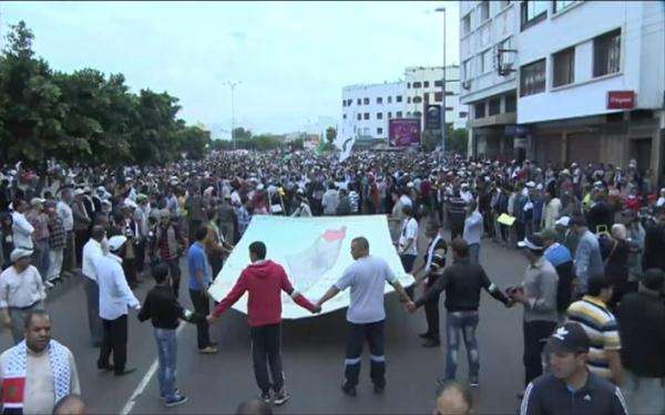 راهپیمایی گسترده مردم مراکش در حمایت از ملت فلسطین