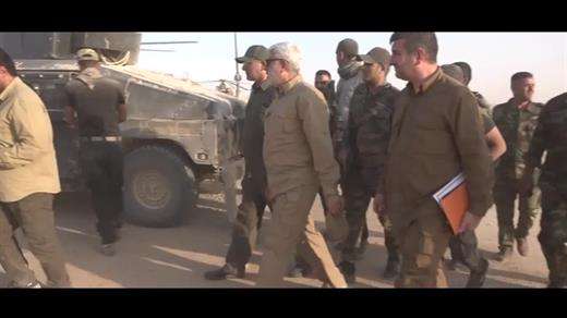 Les commandanst des unités populaires irakiennes  Hashd al-Shaabi visitent les zones libérées de Talafar  