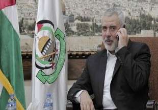 گفتگوی تلفنی هنیه با رهبران گروه های فلسطینی