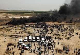 شمار مجروحان راهپیمایی بازگشت در نوار غزه همچنان در حال افزایش است