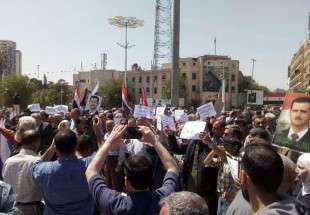 راهپیمایی مردم سوریه در حمایت از دولت