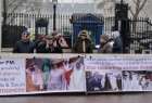 وقفة احتجاجیة لنشطاء حقوق الانسان امام السفارة السعودیة فی لندن