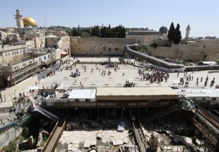ریزش سنگ های دیوار غربی مسجد الاقصی در اثر حفاری های اسرائیل