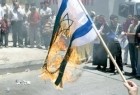 آتش زدن پرچم اسرائیل توسط مردم عمان  
