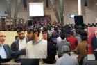 برگزاری اجتماع بزرگ دانشگاهیان روزه‌دار در حمایت از مردم مظلوم یمن/ حضور وزیر خارجه در جمع دانشجویان