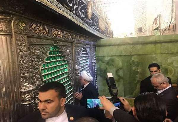 ​الرئيس الايراني زار مدينة الكاظمية قبل استقباله الرسمي