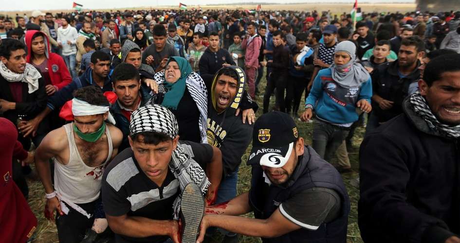 ثلاثة شهداء و244 إصابة في مليونية يوم الأرض شرق قطاع غزة