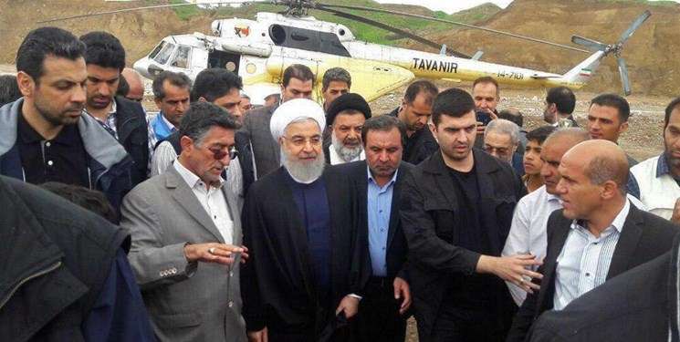 روحانی از مناطق سیل‌زده استان لرستان بازدید کرد