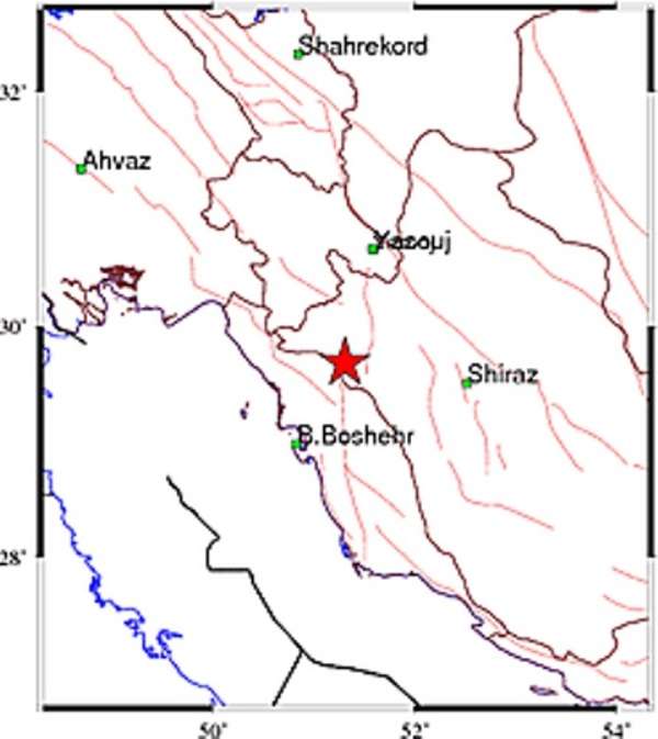زلزال يضرب منطقة بمحافظة فارس صباح الاحد
