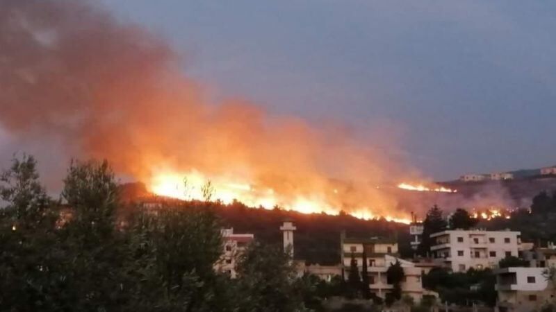 آتش سوزی در جنگلها و برخی مناطق مسکونی لبنان