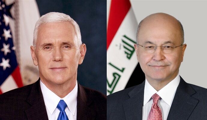 برهم صالح لنائب الرئيس الأمريكي: نرفض التدخلات الأجنبية في الشأن العراقي الداخلي